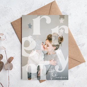 MERRY Overlay Typography's Photo Jul Julkort
