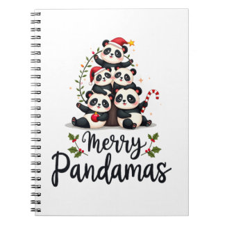 Merry Pandamas Pun Panda Christmas (2) Anteckningsbok