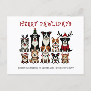 Merry Pawlidays Veterinary Helg Vykort