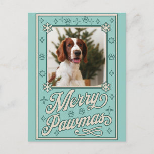 Merry Pawmas Pet Photo jul-Helgdag Card Helg Vykort