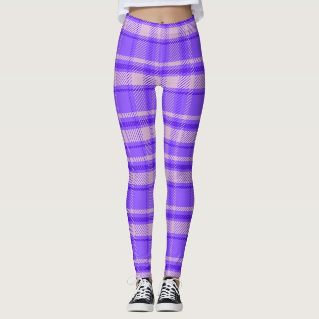 Merry Peri Play, Lila Tartan Leggings (Framsida)