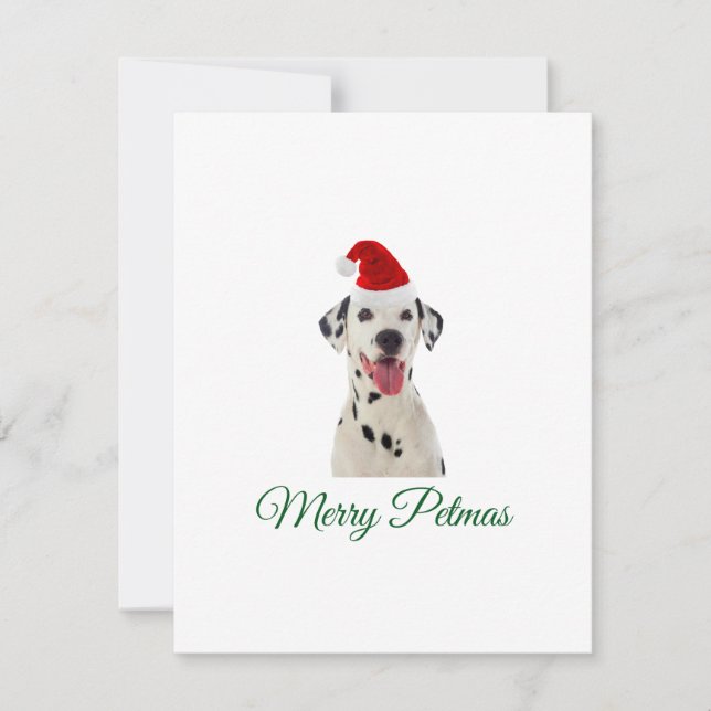 Merry Petmas Dalmatian hund julkort helgdag (Framsida)