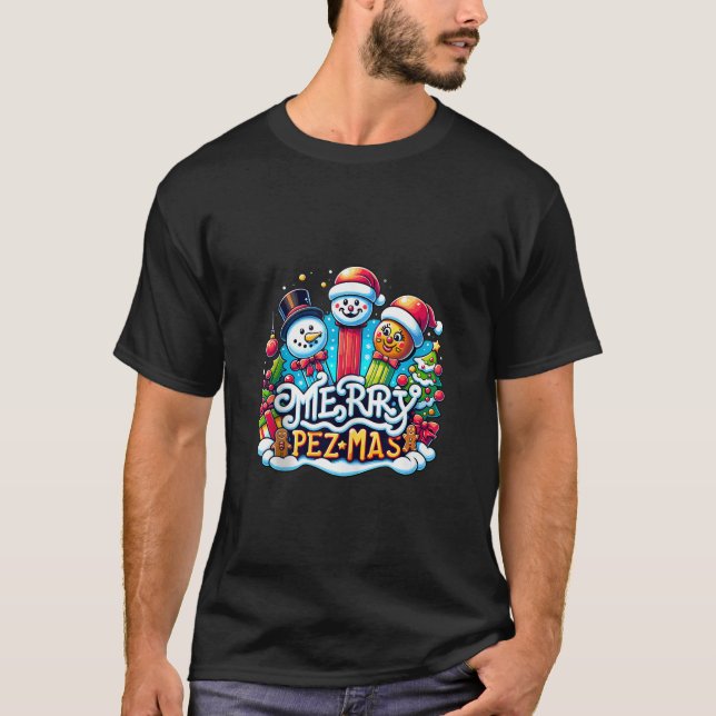 Merry Pezmas Candy Dispenser Collector jul T Shirt (Framsida)