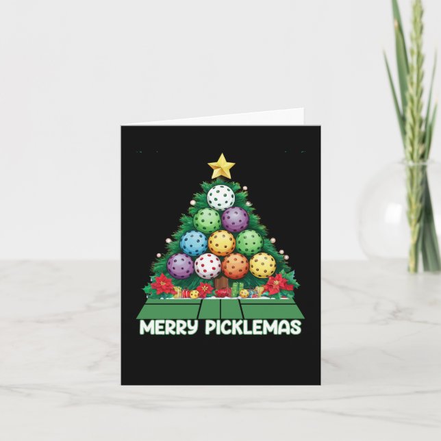 Merry Picklemas Funny Pickleball-jul Kort (Framsida)