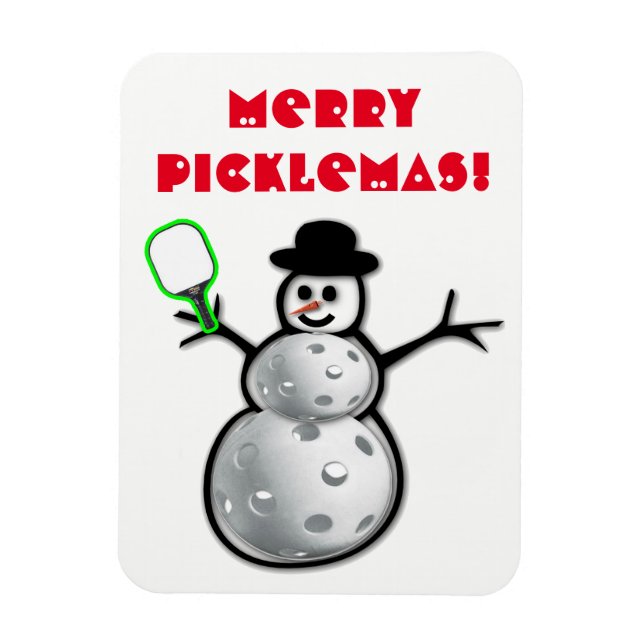 Merry Picklemas Snögubbe Magnet (Vertikal)