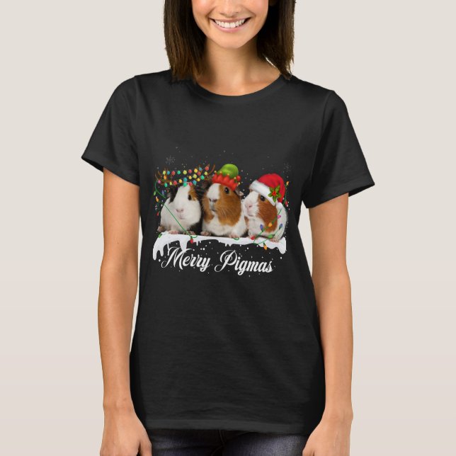 Merry Pigmas 2022 Funny Julgran Julafton light T Shirt (Framsida)