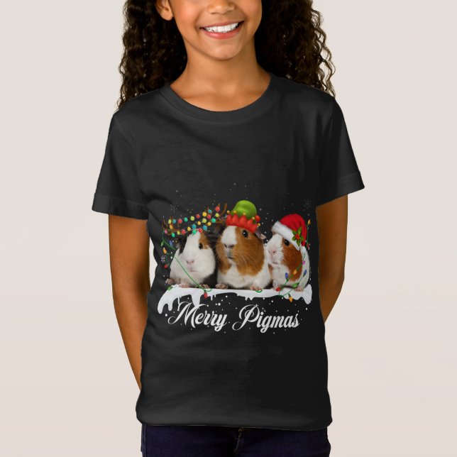 Merry Pigmas 2022 Funny Julgran Julafton light T Shirt (Framsida)