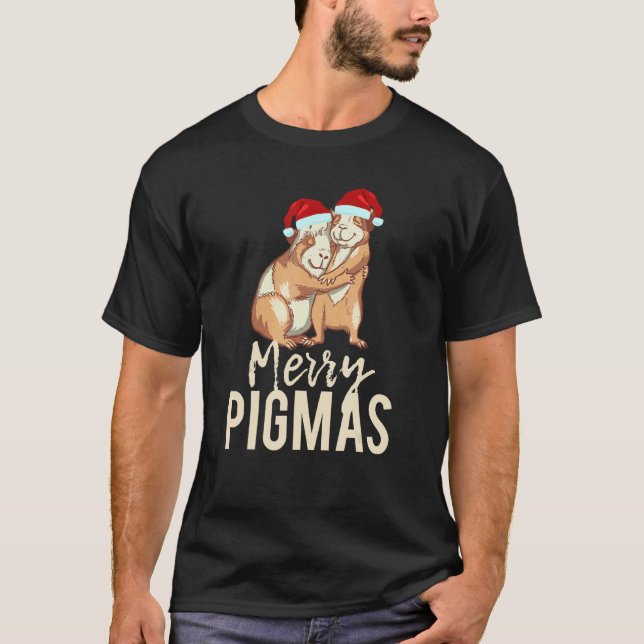 Merry Pigmas Ansikte Mask Guinea Gris Julafton Aan T Shirt (Framsida)