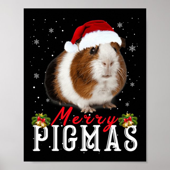 Merry Pigmas Ansikte Mask Roligt Guinea Gris jul S Poster (Framsidan)