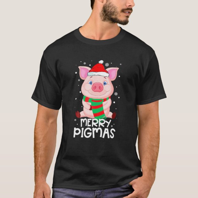 Merry Pigmas Funny Gris God jul för flickor P T Shirt (Framsida)