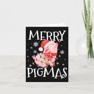 Merry Pigmas Funny Gris jul Ljus Träd Julafton Kort
