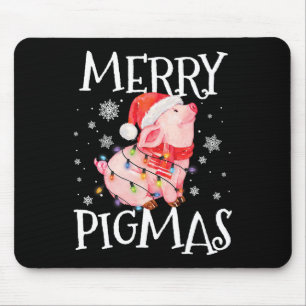 Merry Pigmas Funny Gris jul Ljus Träd Julafton Musmatta