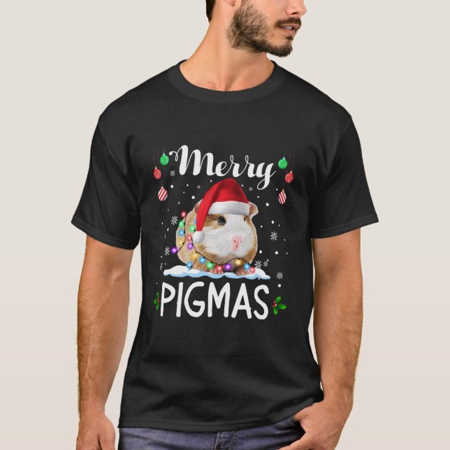 Merry Pigmas Funny jul Santa Guinea Gris Kärlek T Shirt (Framsida)