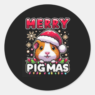 Merry Pigmas Funny Julafton jul Guinea Gris Älskar Runt Klistermärke