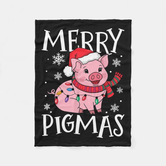 Merry Pigmas Funny jultomten Gris Gris Julafton Fa Fleecefilt (Framsidan)