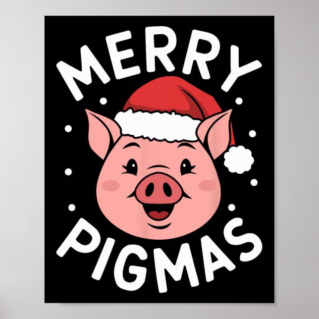 Merry Pigmas Funny jultomten Gris Gris Julafton Fa Poster (Framsidan)