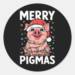 Merry Pigmas Funny jultomten Gris Gris Julafton Fa Runt Klistermärke