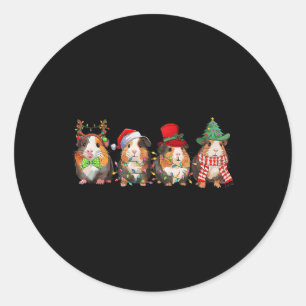 Merry Pigmas Funny Santa Guinea Gris Squad Christm Runt Klistermärke