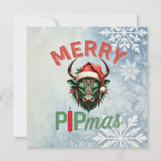 Merry PIPmas Trading Bull Christmas Design – Funny (Framsida)