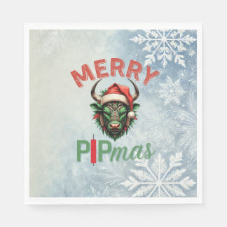 Merry PIPmas Trading Bull Christmas Design – Funny Pappersservett