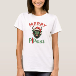 Merry PIPmas Trading Bull Christmas Design – Funny T Shirt