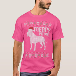 Merry Pitbull Pitmas-juljuljulpuppy Ugly Julafton T Shirt