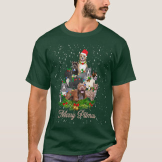 Merry Pitmas Funny Pitbull Hund Ugly Julgran T Shirt