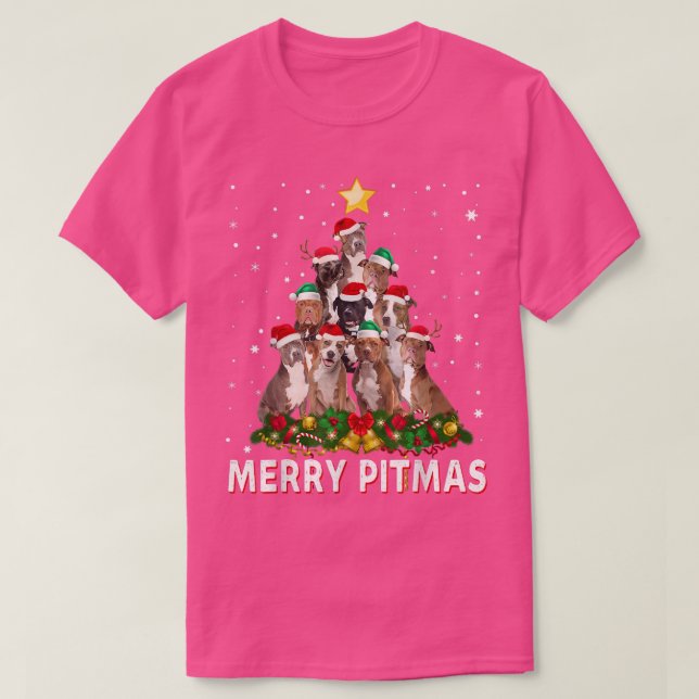 Merry Pitmas Pitbull Dog Ugly Christmas Sweater Tr T Shirt (Design framsida)