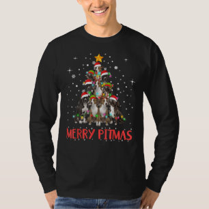 Merry Pitmas Pitbull Hund Ugly jul Sweater Tr T Shirt