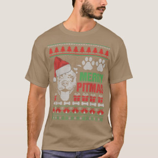 Merry Pitmas Pitbull Hund Ugly Sweater Jul Th T Shirt