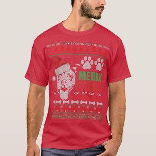 Merry Pitmas Pitbull Hund Ugly Sweater Jul Th T Shirt