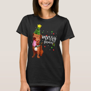Merry Pitmas Pitbull Julgran T Shirt