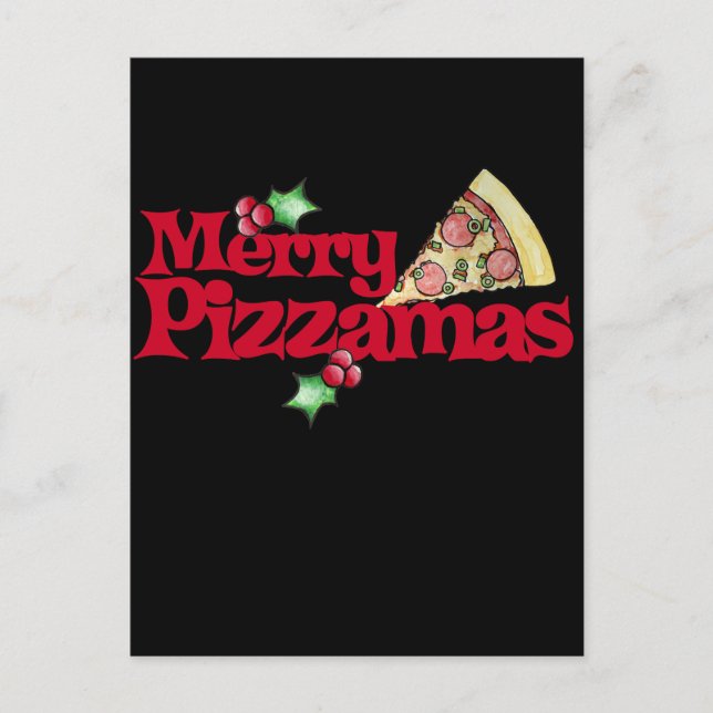 merry pizza helg vykort (Framsida)