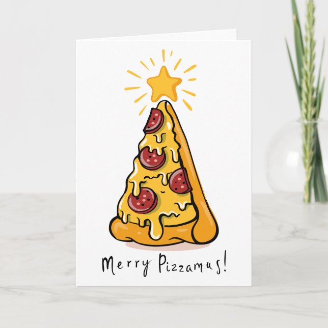 Merry Pizzamas - en fin bit av glädje! Helgkort (Framsida)