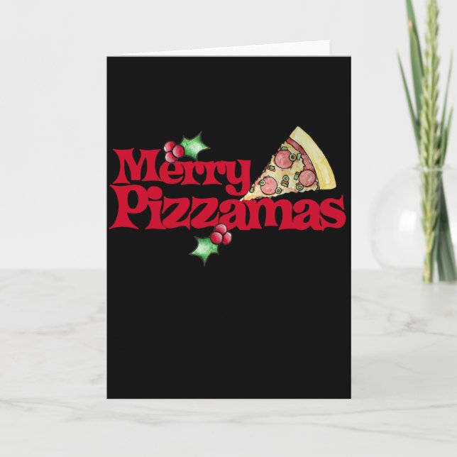 merry pizzamas helgkort (Framsida)