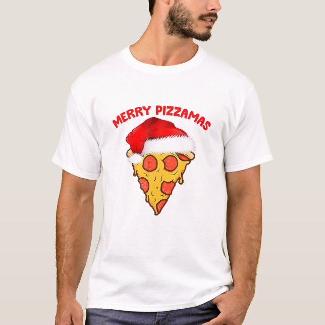 Merry Pizzamas Pizza Pajamas Christmas Gifts T Shirt (Framsida)