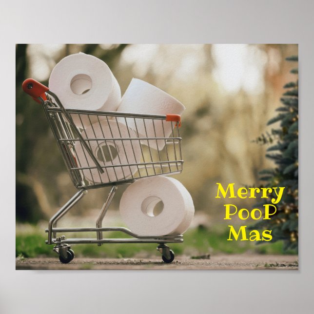 Merry PooP Mas 2020 Covid Julhälsningar Poster (Framsidan)