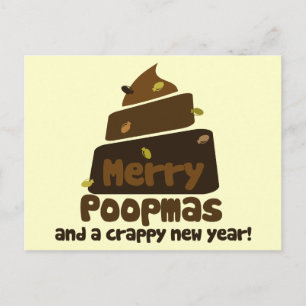Merry Poopmas Helg Vykort
