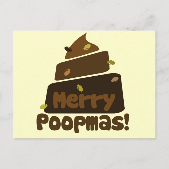 Merry POOPmas Helg Vykort (Framsida)