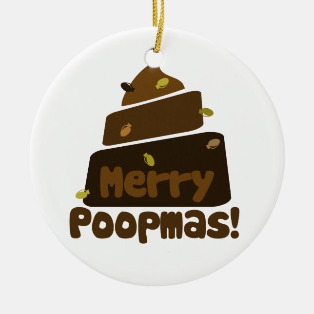 Merry POOPmas Julgransprydnad Keramik (Framsidan)