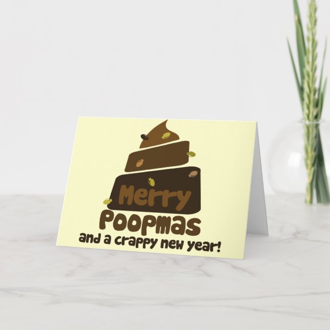 Merry Poopmas ynka helgdag Helgkort (Framsida)