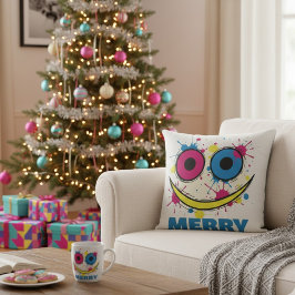 Merry Pop: Colorful & Playful Modern Art Christmas Kudde