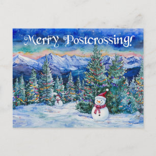 Merry Postcross Snögubbe - vykort