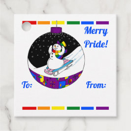 Merry Pride Snögubbe Gåvor Etiketter