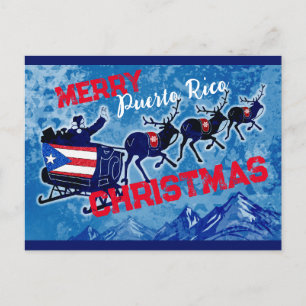 Merry Puerto Rico flagga julvykort Helg Vykort