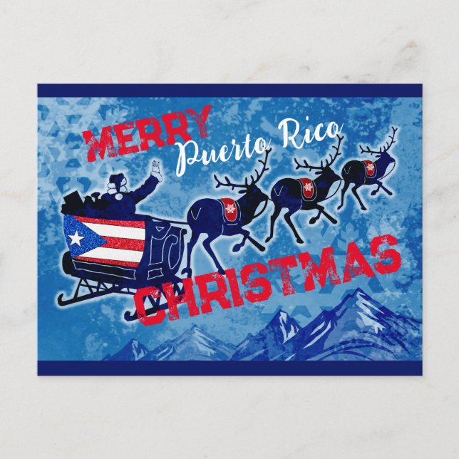 Merry Puerto Rico flagga julvykort Helg Vykort (Framsida)