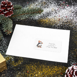 Merry Puffin Adressetikett