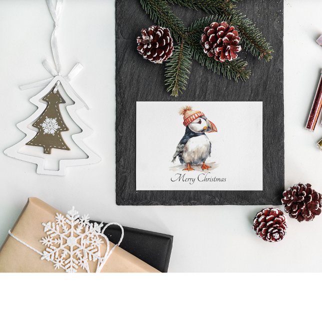 Merry Puffin, anpassningsbar Helg Vykort (Skapare uppladdad)