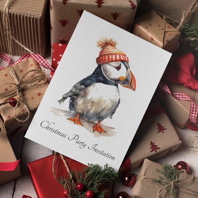 Merry Puffin, anpassningsbar Inbjudan (Skapare uppladdad)