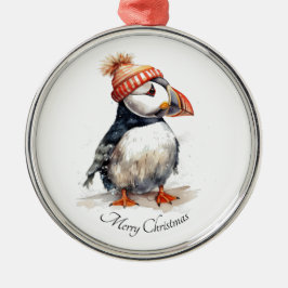 Merry Puffin, anpassningsbar Julgransprydnad Metall